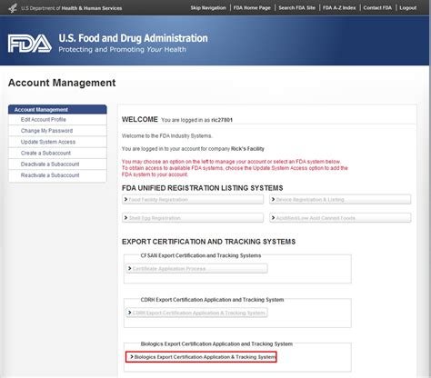 FDA Industry Systems .